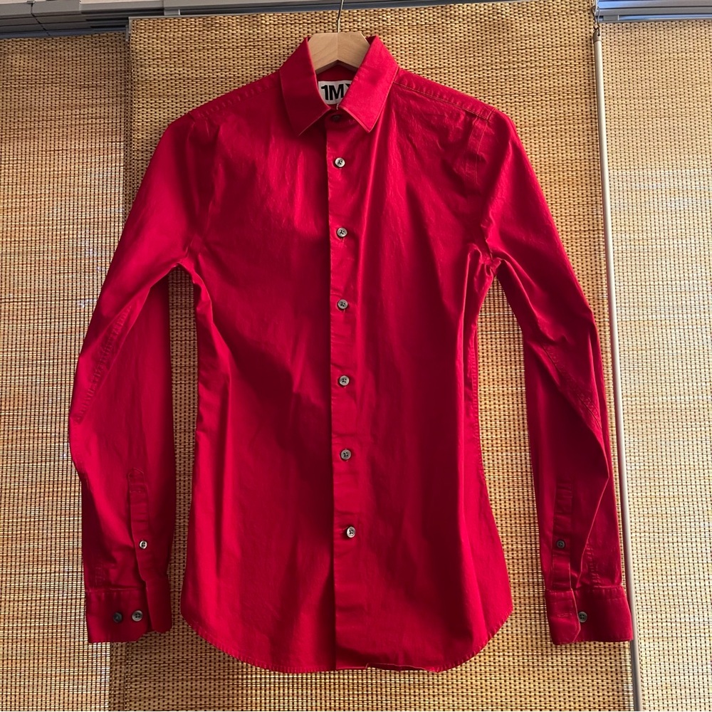 Express Men's Vibrant Red Casual Shirt